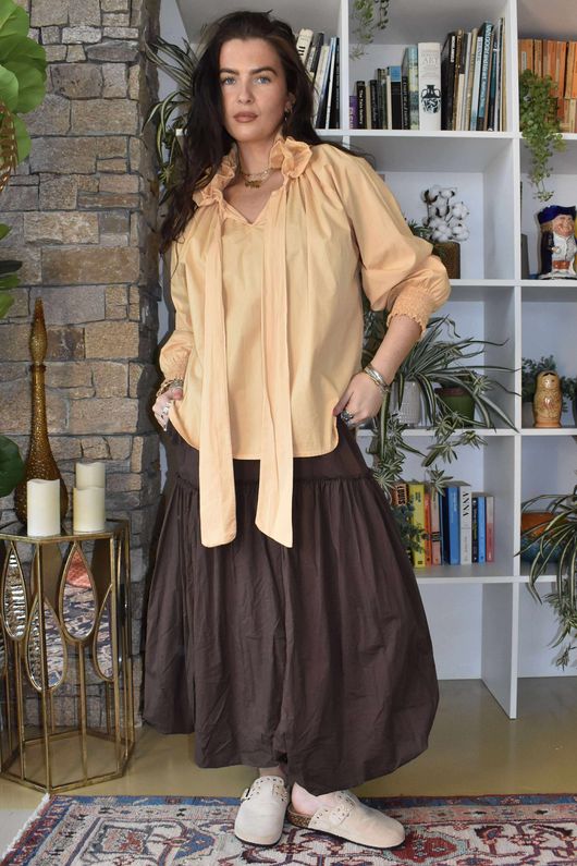 Paloma Bubble Hem Layering Dress Choc Chip